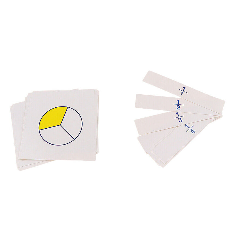 Montessori Mathematics Fraction Skittles Cards Set, Baby Math Educational Toys