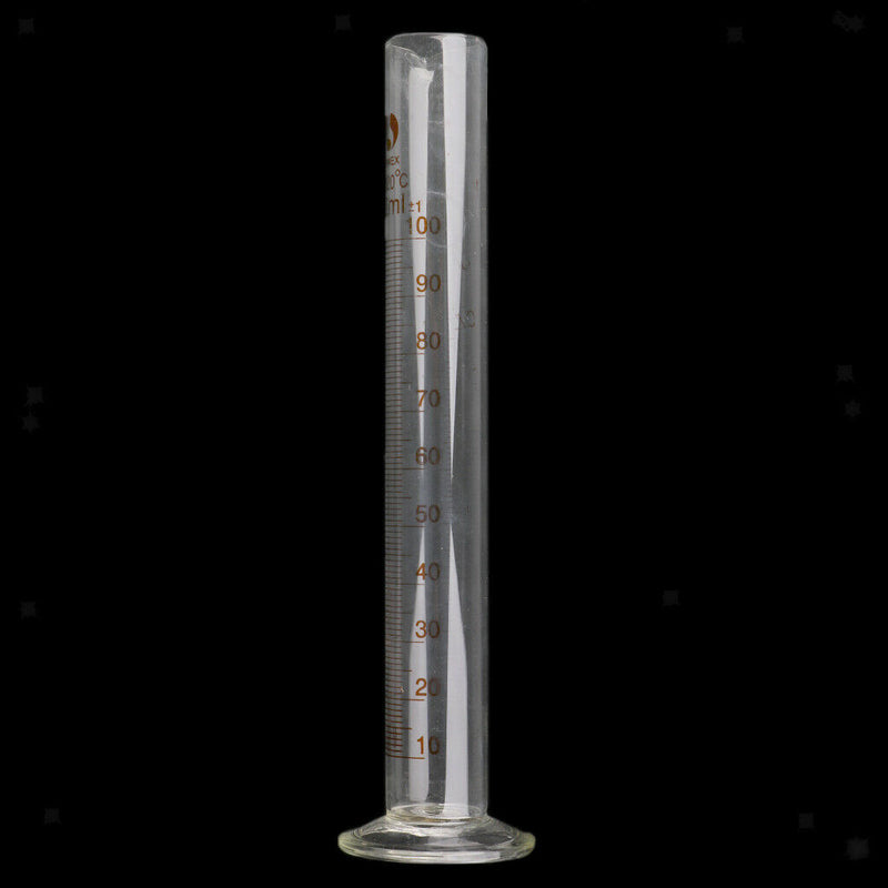 2 Pcs Glass Measuring Graduated Cylinder Laboratory, 100ml, Clear Scale