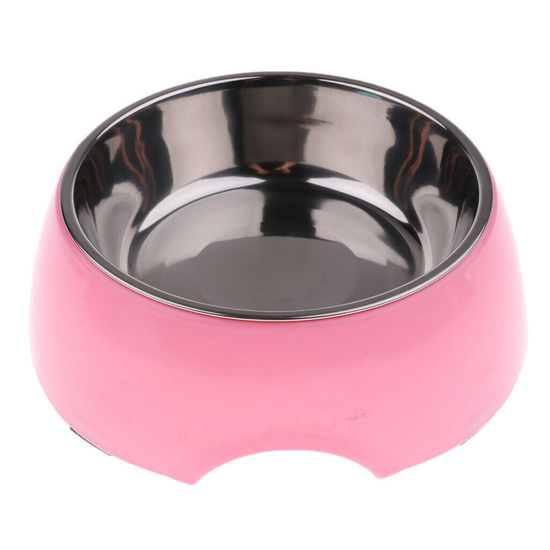 Non-skid Dog Bowls Pet Cat Bird Dish Bowl Feeder Water Container Pink - M