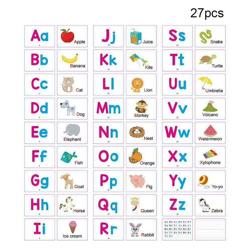 Alphabet Cards A-Z Kids Toddlers Preschool Early Learning Sen Resource New T1X1