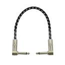1 Feet Guitar Patch Cable with 1/4 inch Right Angle Plugs, Black and White  Q2M4