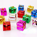 Set of 12 Glitzy Christmas Box Hanging Tree Decorations in Assorted Colours R3X8