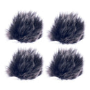 4x Fur Microphone Windshields Black Lapel Lavalier Mic Covers for Outdoor