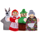 4pcs Little Red Riding Hood Wooden Headed Finger Puppets Fairy Tale Story