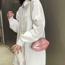 Lips Women PVC Handbags Chain Messenger Bags Shoulder Party Clutch (Pink) SN9F