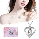 New Mother's Day Gift Mom Child Heart Pendant Chain Jewelry Necklace Love H0B6