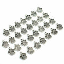 30Pcs Pet Dog Puppy Paw Print Metal Footprint Charm Necklace Bracelet Pendant fg