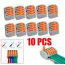 10PCS REUSABLE SPRING LEVER TERMINAL BLOCK ELECTRIC CABLE WIRE CONNECTORã€HM&