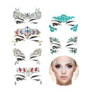 6 Sets Face Gems Rhinestone Mermaid Face Jewels Tattoo - Face Crystal Stick E9R9