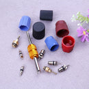 14pcs Automotive AC A/C System Cap Schrader Valve Core w/ Remover Tool Kit