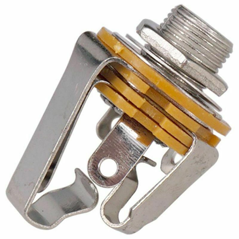 2Pcs 1/4 inch 6.35Mm Stereo Input Jack Plug Socket For Electric Guitar Bass