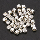 40 piece loose faceted beads rhinestones sewing on 4mm