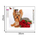 5D DIY Diamond Painting Dog Flowers Cross Stitch Embroidery Rhinestones Kit