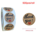 1 Roll Kraft Paper Hand Made Thank You Stickers Appreciation Tag Label Stick Gw