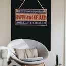 Wooden Independence Day Hanging Board Rectangle Craft Home DIY Decor Gift