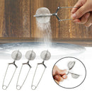 3pcs Loose Leaf Kitchen Home With Handle Snap Ball Easy Clean Tea Strainer