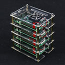Stackable Case with Cooler Fan, Four-Layer Transparent Acrylic Case Enclosure