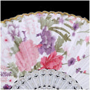 Floral Oriental Dance Party Wedding Folding Hand Fan Lace - White J6M8