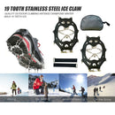 19 Studs Ice Gripper Spikes Stainless Steel Climbing Crampons (Black L) A