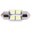 DC 12V 30mm 4 5050 SMD Car Interior Dome Festoon LED Light White 2 Pcs