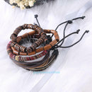 Man European Hot Retro Multilevel Cowhide Handmade Woven Bracelet Jewelry