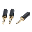 3x 3 Pole 3.5mm Male Repair Jack Plug Stereo Audio Headphone Soldering Connector