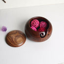 Wooden Yarn Bowl Holder Skeins Knitting Crochet Thread Storage Box with L_