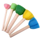 5Pcs/Set Sponge Paint Brushes Toys Wooden Handle Seal Sponge Brushes Kids C