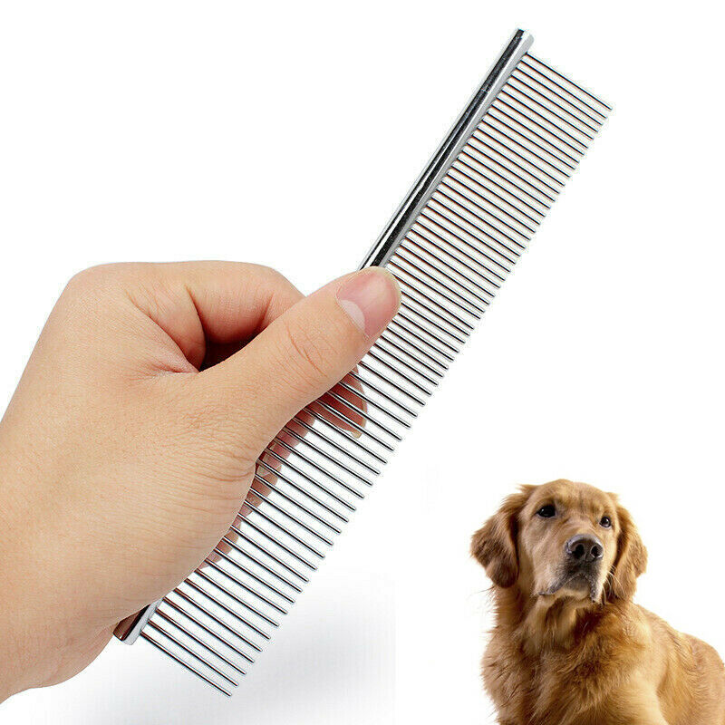 Pet Dog Cat Stainless Steel Double Row Teeth Grooming Hair Comb Brush Fur Rake//