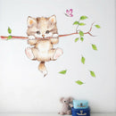 cute cat butterfly tree branch wall stickers for kids rooms home decoration P4A9
