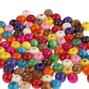 100Pcs mixed color round beads makeing necklace DIY kids crafts wood beads 8mmLJ