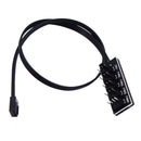1To5 4-Pin PWM CPU Fan HUB Cooling Splitter Adapter Braided Power Cable 40cm TE