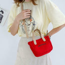 Letter Print Shoulder Satchel Handbags Canvas Women Crossbody Bags (Red) A
