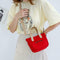 Letter Print Shoulder Satchel Handbags Canvas Women Crossbody Bags (Red) A