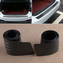 Carbon Fiber Rubber Rear Bumper Guard Protector Cover Sill Plat Trunk Strip Trim