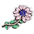 Pink Rhinestone Flower Beaded Patch for Clothing Sewing on Beading Applique ME