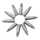 10Pcs Hex Shank Sliver PZ2 Drive Screwdriver Bit Set 25mm Power Tool