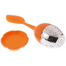 Sweet Leaf Silicone Tea Infuser Reusable Strainer Drop Tray Ball Herbal Sp BX
