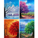 4 Pack Tree View DIY 5D Diamond Painting Kits Full Drill Cross Stitch Home Decor