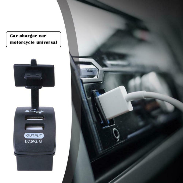 Dual USB Port Car Motorcycle Charger 3.1A Power Socket with Cover for Phone #gib