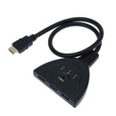 High-quality 3x1 HDMI Switcher Switch Splitter with Cable(Black)