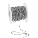 1 roll of cable link chain stainless steel for necklace anklet bracelet