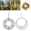 2Pcs Rustic Iron Succulent Wire Wreath Frame Plant Pot Outdoor Hanging Plants