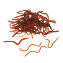 50 Pieces Brown Bionics Lifelike Soft Earthworm Artificial Bait simulation Vivid