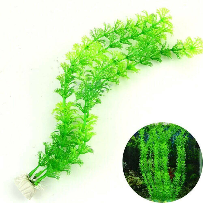 13" Green Artificial Plastic Plants Grass Fish Tank Aquarium Ornament Decoration