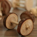 Pack of 5 Hamster Chew Toys - Natural Wooden Pine Dumbells Exercise Bell Ro