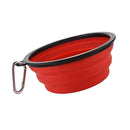 Pet Dog Portable Silicone Collapsible Travel Feeding Bowl Dish Feeder Red