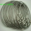 5pcs Stainless Steel Screw Locking Wire Keychain Cable Key Rings Outdoor Ac