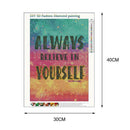 5D DIY Full Drill Diamond Painting English Saying Cross Stitch Embroidery
