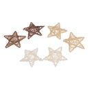 42Pcs Star Wicker Rattan Ball Christmas Party Garden Decoration Ornament 7cm 3cm